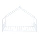 preview thumbnail 12 of 25, Twin Size Metal House Bed with Roof, Fence and Back for Kids, Boys and Girls, Bedroom