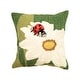 preview thumbnail 2 of 6, Lush Decor Frontporch Ladybug Indoor/Outdoor Pillow Green 18" x 18"