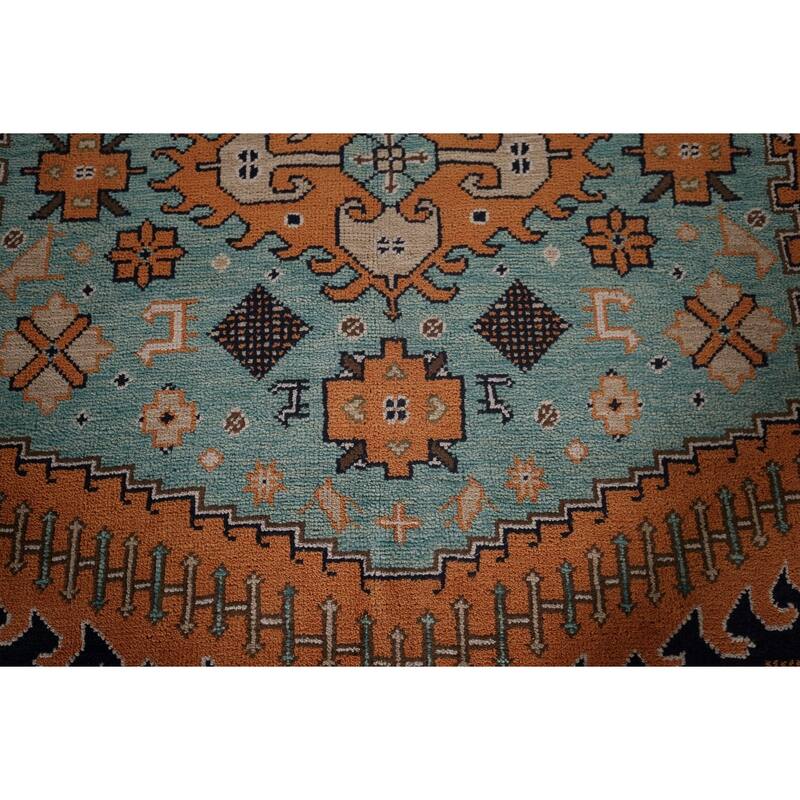Palace Size Geometric Viss Indian Large Area Rug Handmade Wool Carpet - 11'11"x 17'8"