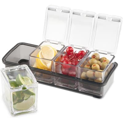 Final Touch 5 Piece Bar Caddy for Bar Garnishes - 10 x 4 x 3.1 inch