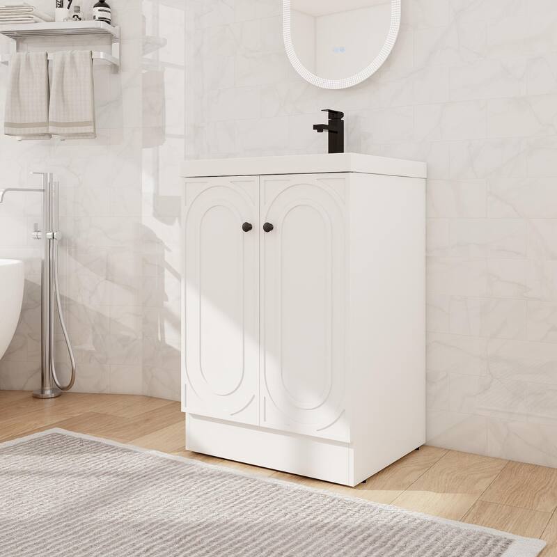 Beingnext 24"/30"/36" Bathroom Vanity with Sink, Freestanding Bathroom Vanity with Soft Close Door and Adjustable Shelf