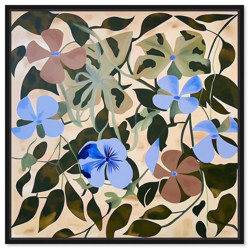 Rhythmic Blooms Canvas by Art Remedy - 24" x 24" - Black