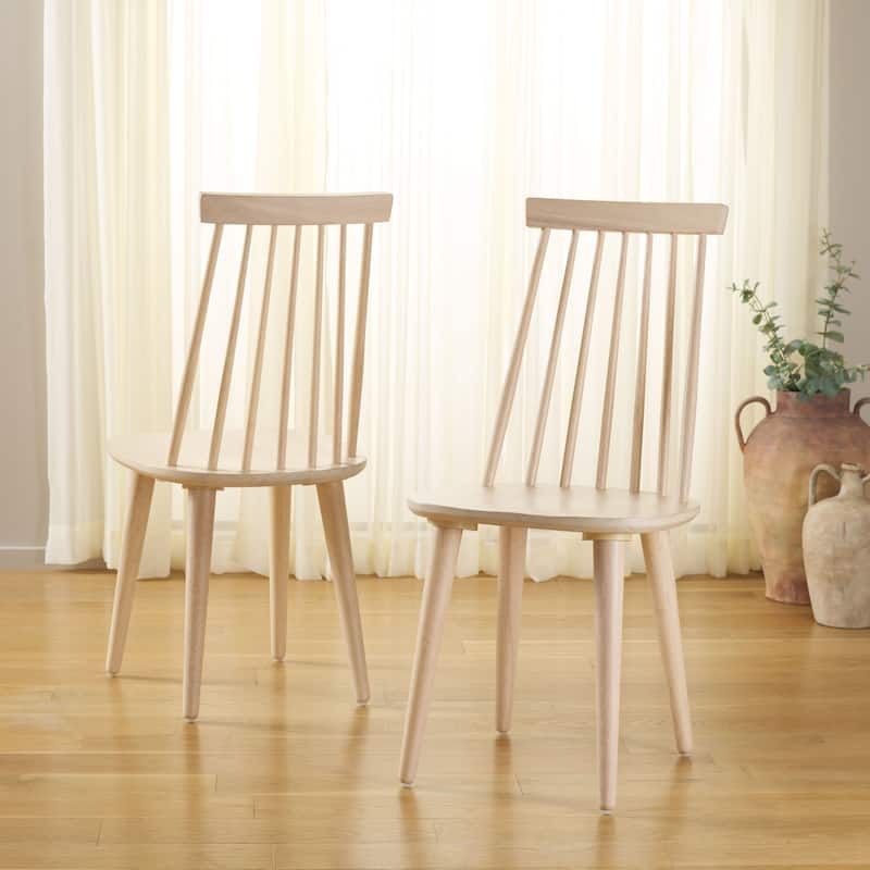 SAFAVIEH Home Burris 18-inch Side Chair [SET of 2] - 17"W x 21"D x 36"H - White Wash