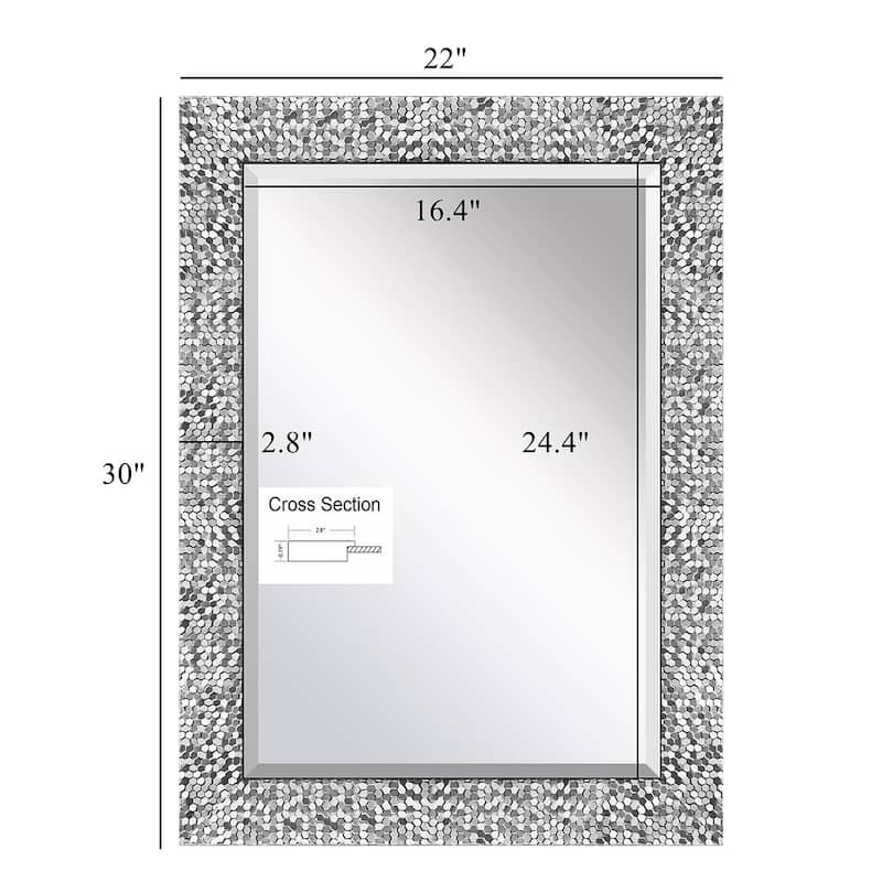 Mirror Trend Sparkling Mosaic Framed Accent Mirror