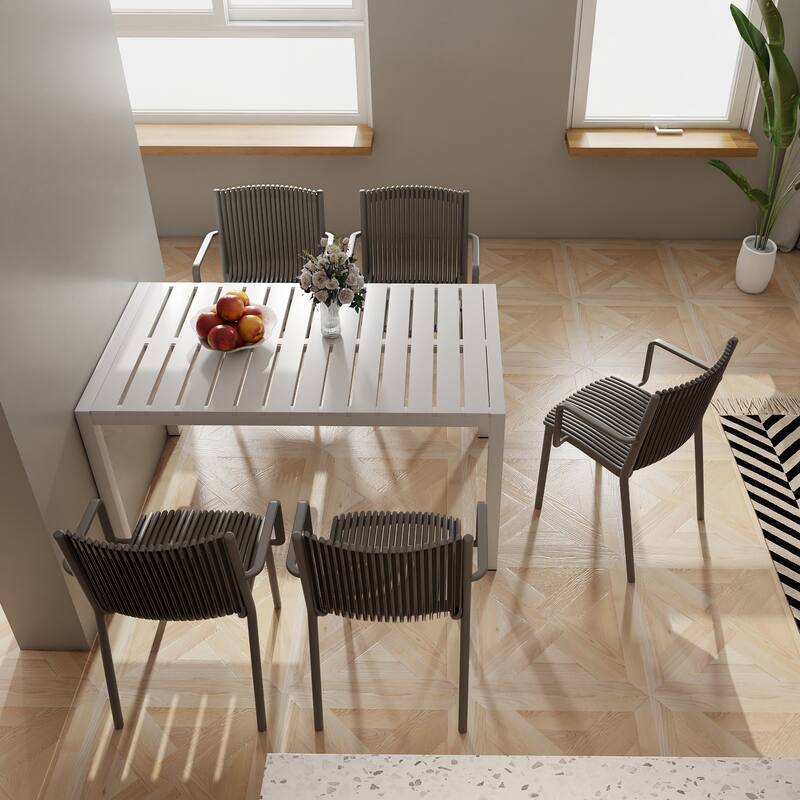 4-Pack All-Weather Polypropylene Chairs - Light Blue Stackable Lounge Chairs for Poolside, Garden, Restaurant & Indoor Use