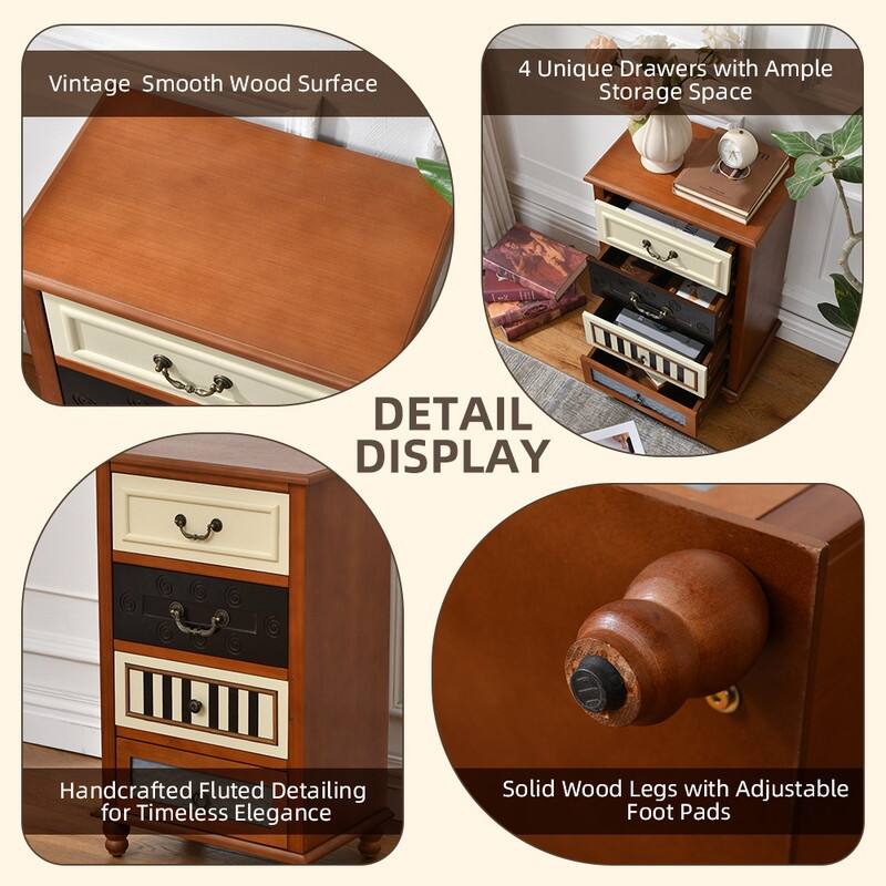 4-Drawer Hand-Carved Accent Chest