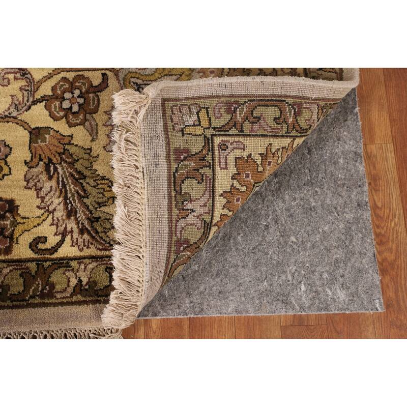 All-Over Floral Agra Indian Area Rug Hand-Knotted Wool Carpet - 9'1"x 12'2"