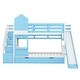 preview thumbnail 5 of 64, Elegant Twin over Twin Bunk Bed With 2 Drawers,3 Shelves and Slide,Sturdy Frame,s
