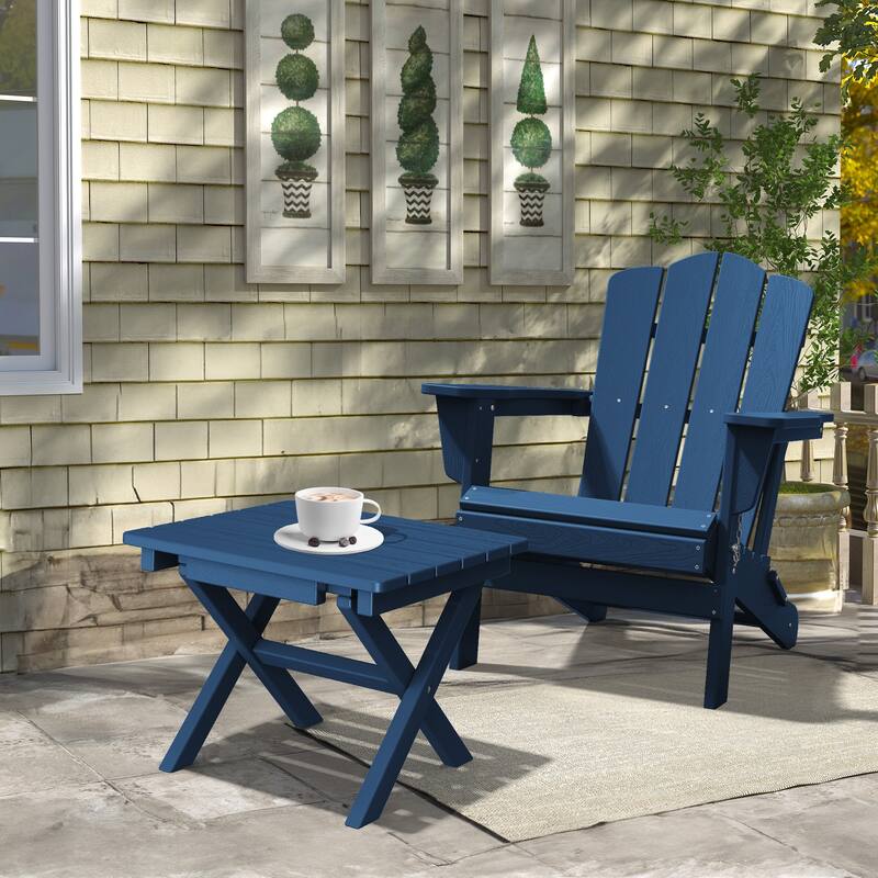 Outdoor Patio HDPE Foldable Side Table, Waterproof & Weather Resistant