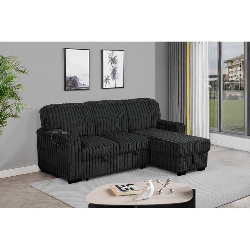 Best Quality Furniture 2-Piece Corduroy Sectional
