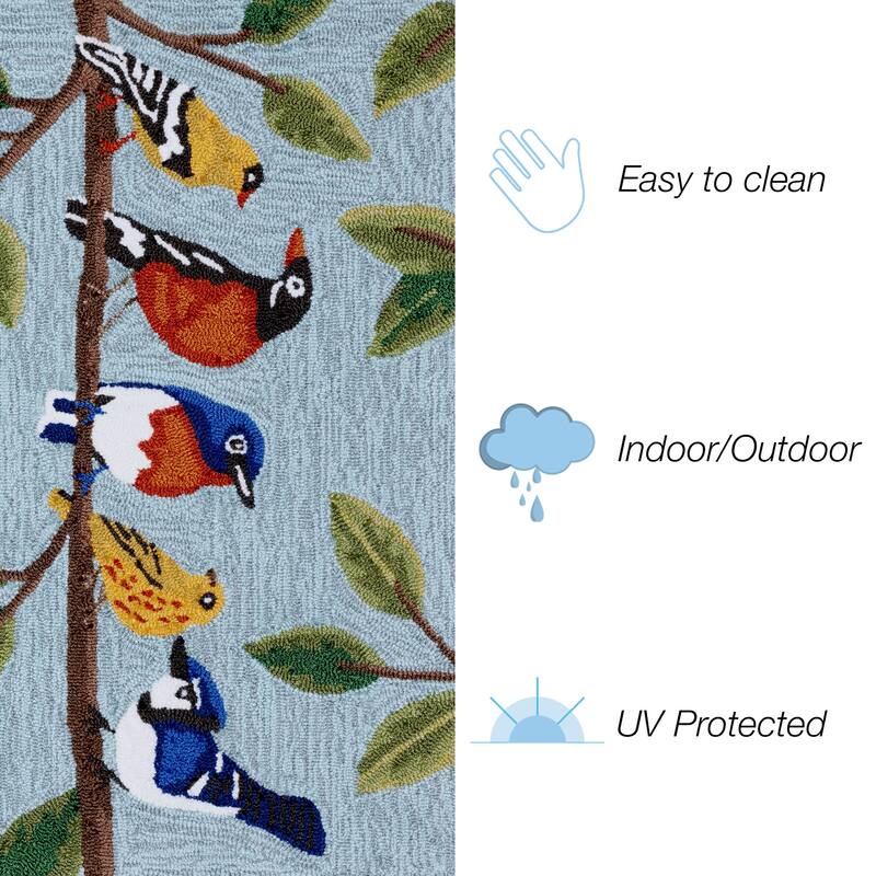 Liora Manne Frontporch Birds On A Branch Indoor/Outdoor Area Rug