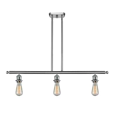 Innovations Lighting Bare Bulb 3 Light 36" Wide Linear Chandelier