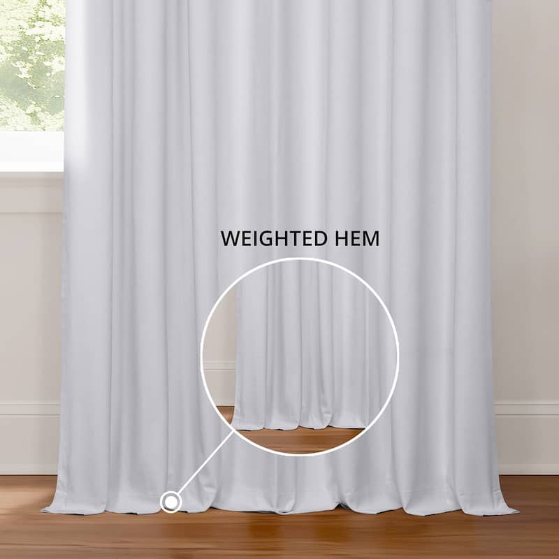 Exclusive Fabrics Extra Wide Performance Linen Blackout Curtains (1 Panel) Thermal Insulated Window Curtains