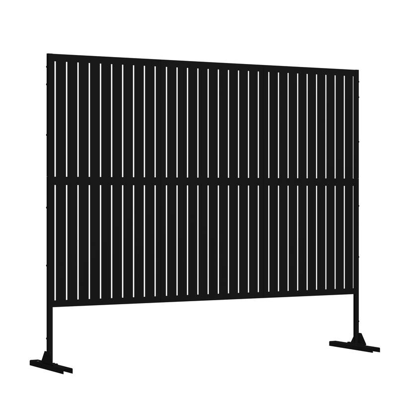 Metal Privacy Screen Wall Decoration Free Standing-6.3 ft. H X 4 ft. W