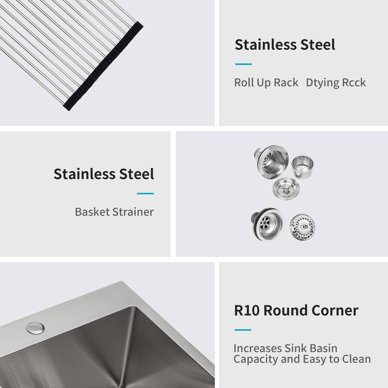 Dro-In 16 Gauge Double Bowl Stainless Steel Kitchen Sink in Brushed Nickel