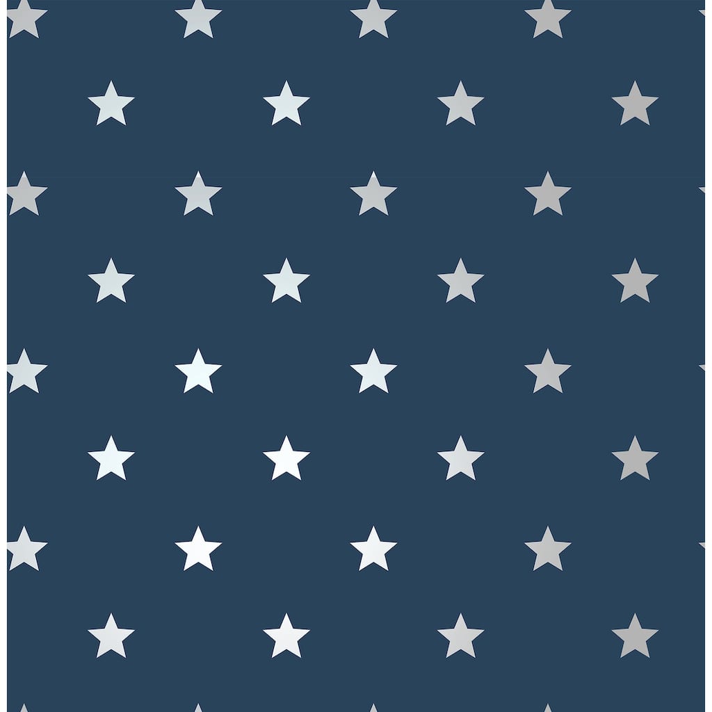 Advantage Starry Motif Dark Blue Geometric Wallpaper