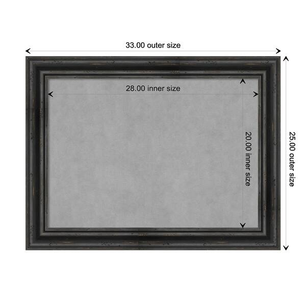 dimension image slide 2 of 17, Amanti Art Rustic Pine Black Framed Magnetic Board