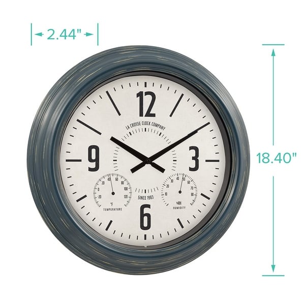 La Crosse Clock 18.40 In Hamilton In/Out Metal Quartz Clock, 433-3838