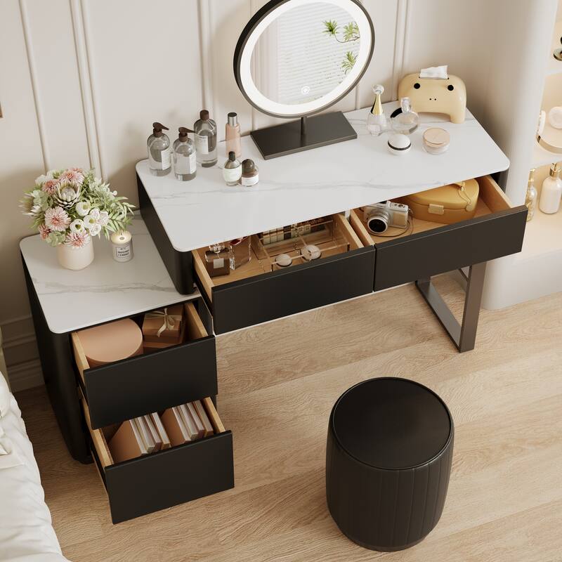 JASIWAY Modern Solid Wood Telescopic Makeup Vanity Desk