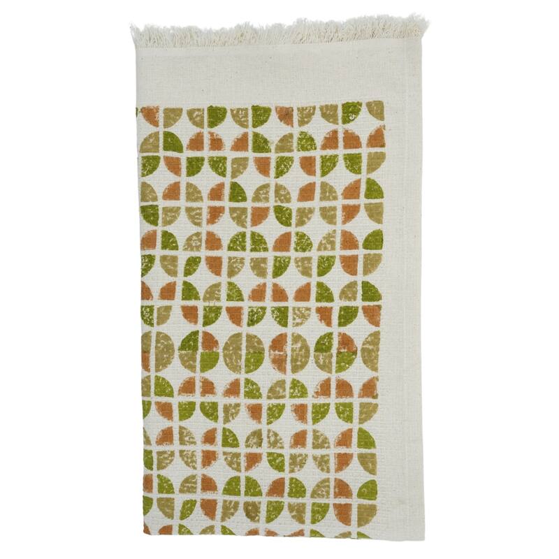Fabdivine Handmade Floral Block Print Kitchen or Bath Room Hand Towels Home or Office Accent