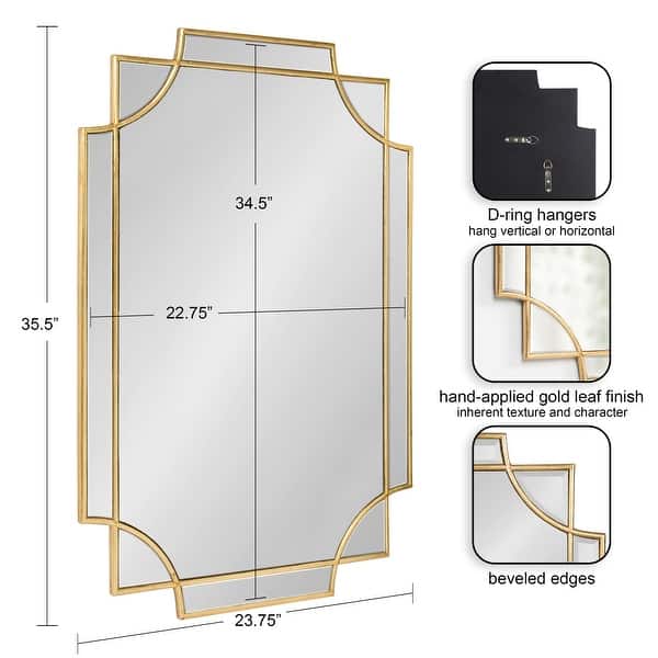 dimension image slide 10 of 18, Kate and Laurel Minuette Traditional Decorative Framed Wall Mirror
