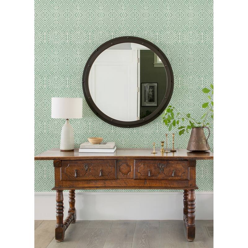 A-Street Prints Lyon Green Geometric Key Wallpaper