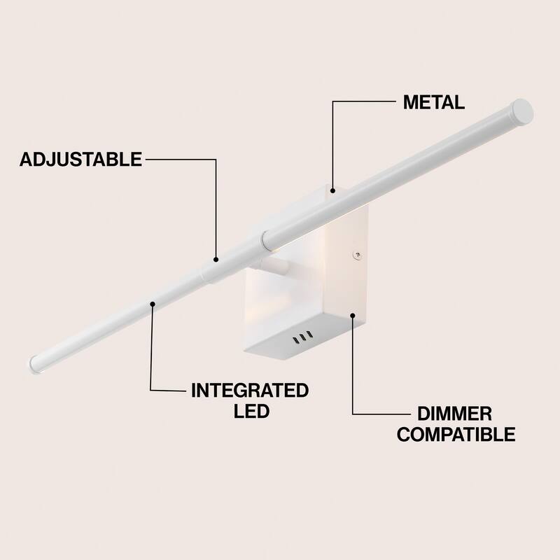 28" Dimmable Integrated LED Metal Wall Sconce, by JONATHAN Y