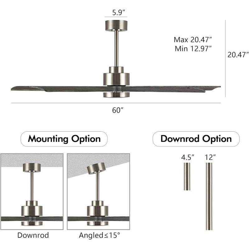 AeroBlade 60" 5-Blade 6-Speed Ceiling Fan with LED Light