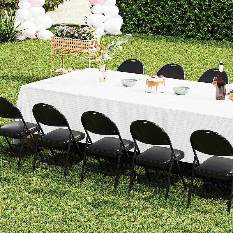 Costway 2/4/8/10/12 PCS Folding Padded Party Chairs with Metal Frame