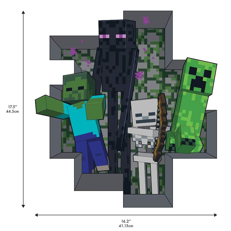 RoomMates Minecraft Hostile Mobs Peel and Stick Wall Decals
