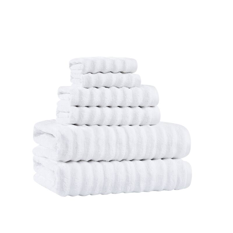 Brooklyn Loom Textured Zero Twist 6 Piece Towel Set
