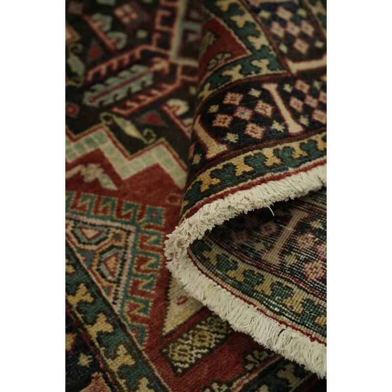 Hand Knotted Oriental 100% Wool Carpet Traditional Tribal Red Tabriz Runner Rug - 14' 6'' X 3' 7''