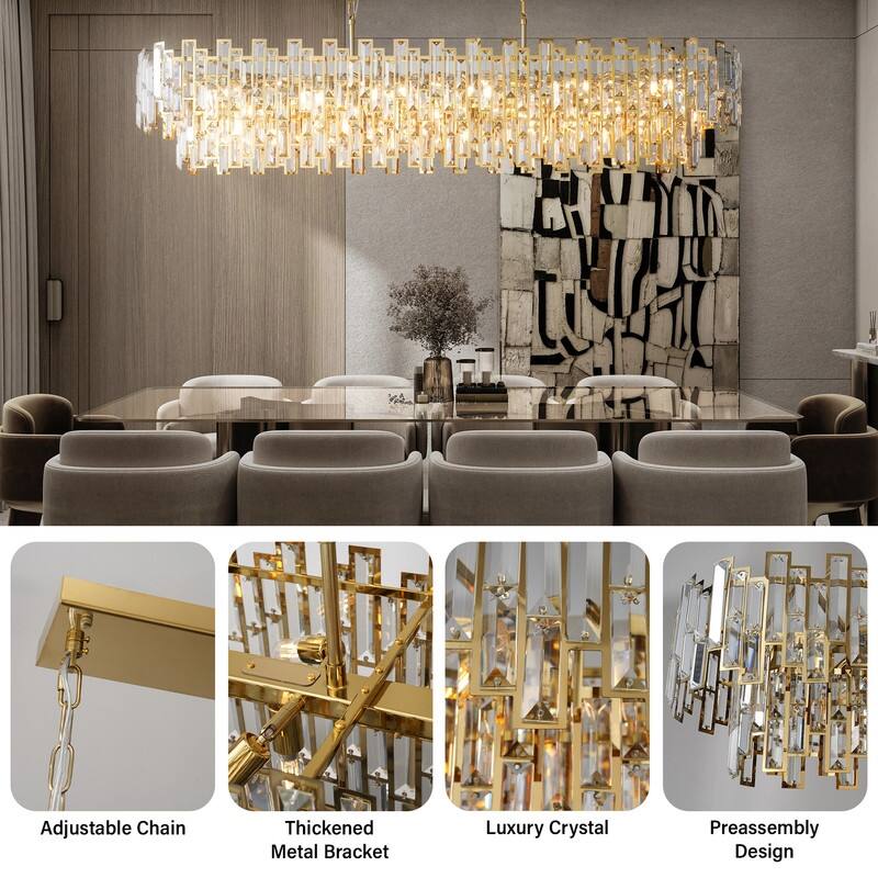 KAYLA 24in Chandelier 10-Light Crystal Chandelier