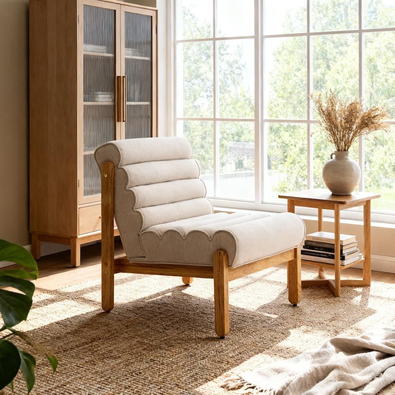 Scott Living - Modern Upholstered Accent Chair with Plush Layered Cushion & Solid Wood Frame - 25.75"W