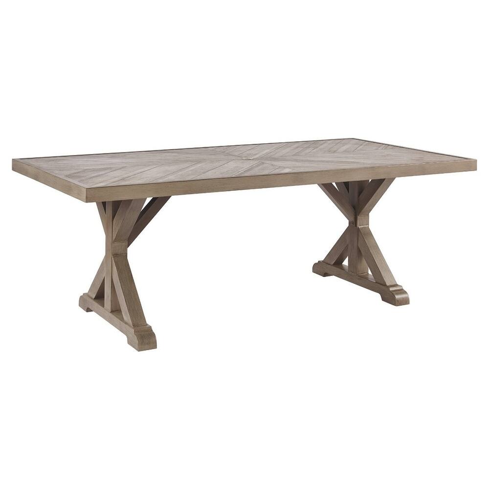 Signature Design by Ashley Beachcroft Porcelain/ Aluminum Outdoor Dining Table - 84.25" W x 42.25" D x 29.25" H