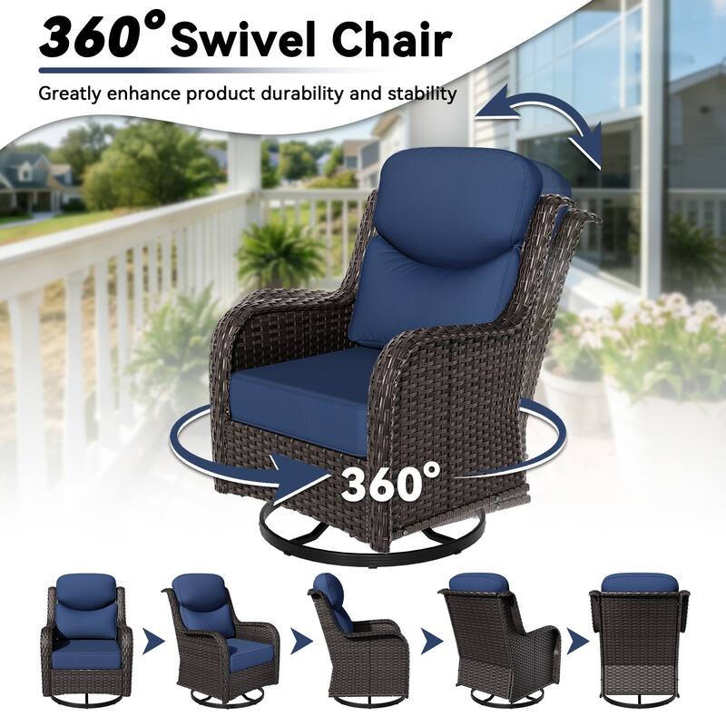 COZYWOR 2-person Outdoor Rattan Seating Group With Cushions