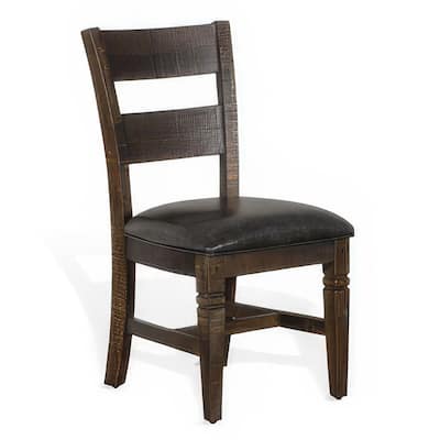 Brown/Gray Faux Leather Upholstered Wood Frame Dining Chair, Sturdy Dining Chair for Dining Rooms - 21.75