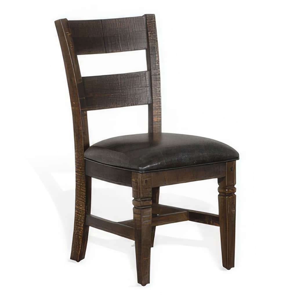 Brown/Gray Faux Leather Upholstered Wood Frame Dining Chair, Sturdy Dining Chair for Dining Rooms - 21.75