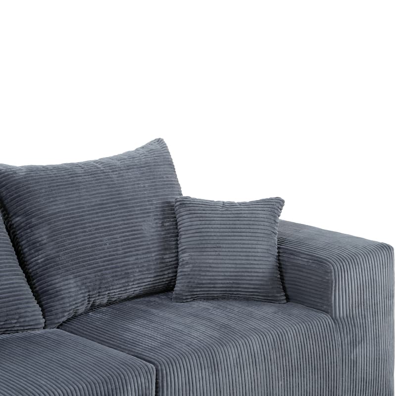 4-Piece Modular L-Shaped Sectional Sofa,Convertible Couch with Spacious Chaise Lounge, Premium Corduroy Upholstery
