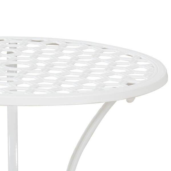 patio lawn garden sunjoy a202010800 lottie 3 pc white transitional aluminum bistro set patio furniture sets