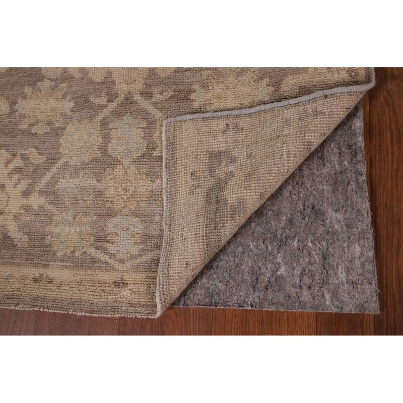 Vegetable Dye Oushak Turkish Runner Rug Handmade Floral Wool Carpet - 2'11" x 9'10"