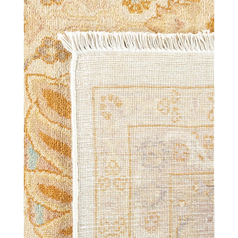 Overton Hand Knotted Wool Vintage Inspired Modern Contemporary Eclectic Ivory Area Rug - 10' 4" X 8' 0"