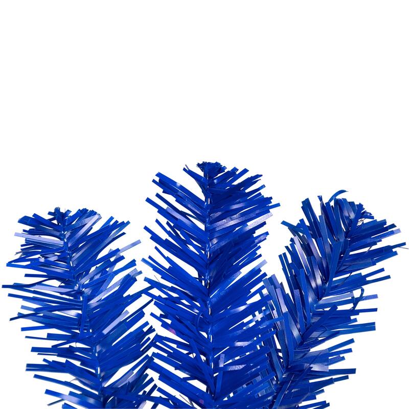 Pre-Lit Medium Artificial Pine Christmas Tree - 4' - Royal Blue - Clear Lights - 4 Foot