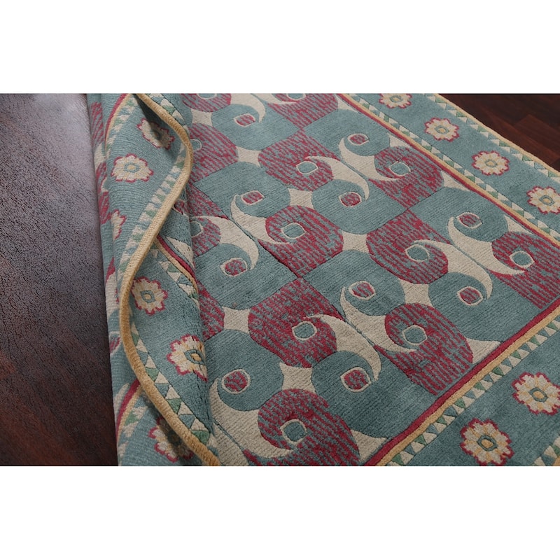 Vegetable Dye Nepalese Area Rug Hand-knotted Oriental Wool Carpet - 5'2" x 8'0"