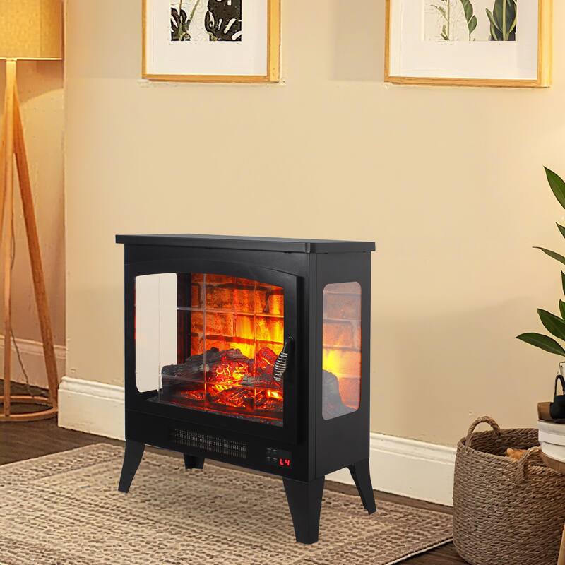 21 Inch 3-Sided Freestanding Electric Fireplace