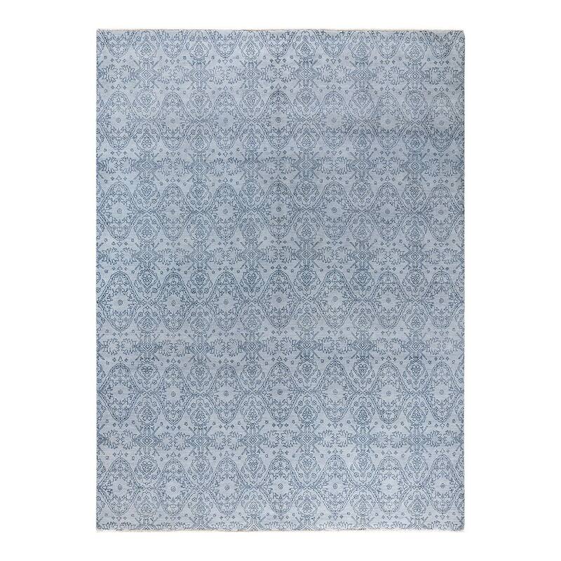 Ikat One-of-a-Kind Handmade Area Rug, Light Gray - 8' 5" x 9' 10"