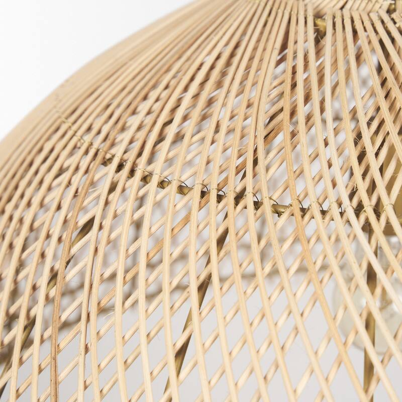 Thad 1-Light Natural Woven Rattan Dome Pendant - 24.5L x 24.5W x 14.5H