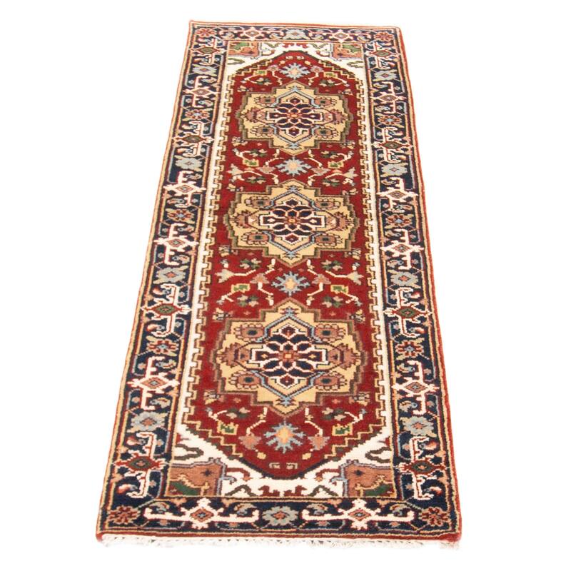 ECARPETGALLERY Hand-knotted Serapi Heritage Red Wool Rug - 2'6 x 7'9