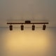 preview thumbnail 17 of 33, 4-Light Walnut Wood Grain Adjustable Linear Track Light 39.4in