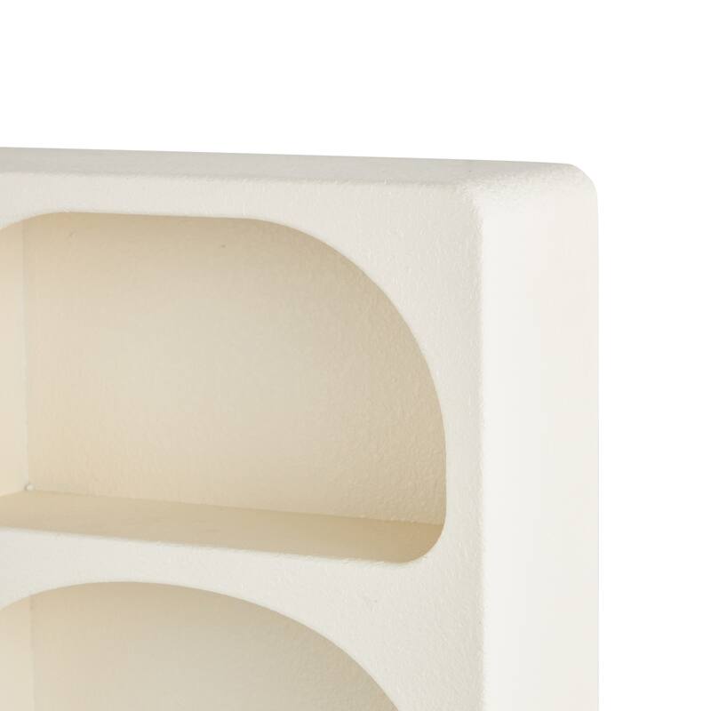 Cream or Black Wood 5 Shelf Geometric Room Wall Shelf